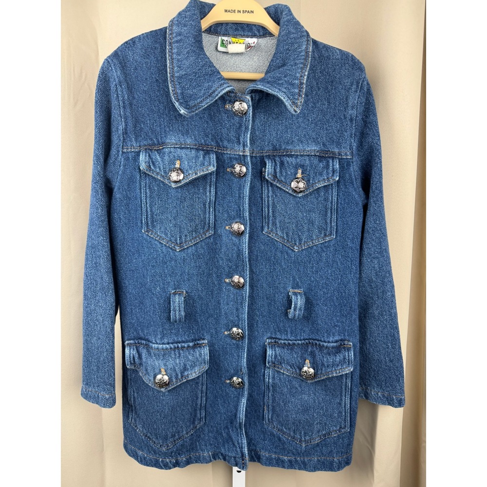 Vintage LA Connection Denim Jacket Western Button Blue Jean Chore Coat USA‎ Made